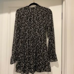 Worn Once - F21 long sleeved sheer floral skater dress